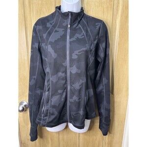 Yogalicious Lux Black & Grey Camo Ladies Athletic Full Zip Jacket LARGE L